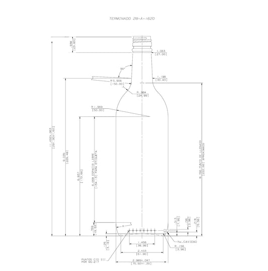 ENVASE DE VIDRIO 2312 FLINT PILFER x 12 UNIDADES