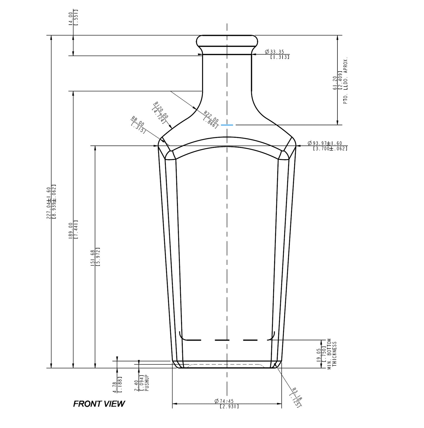 ENVASE DE VIDRIO IMPERIAL LS 4201 FLINT CORCHO X 12 UNIDADES