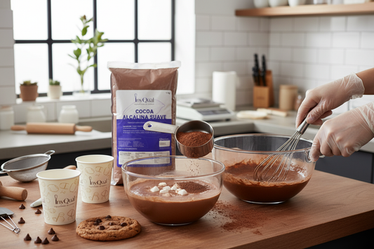 Cocoa alcalina suave en contexto de panadería y bebidas instantáneas