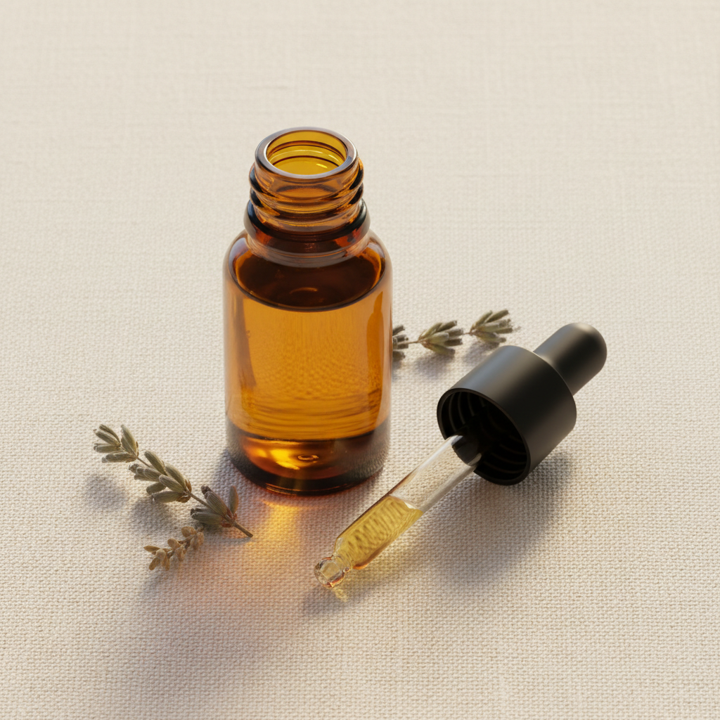 Frasco de aceite de lino en vidrio ámbar pequeño - envases para alimentos y cosmética
