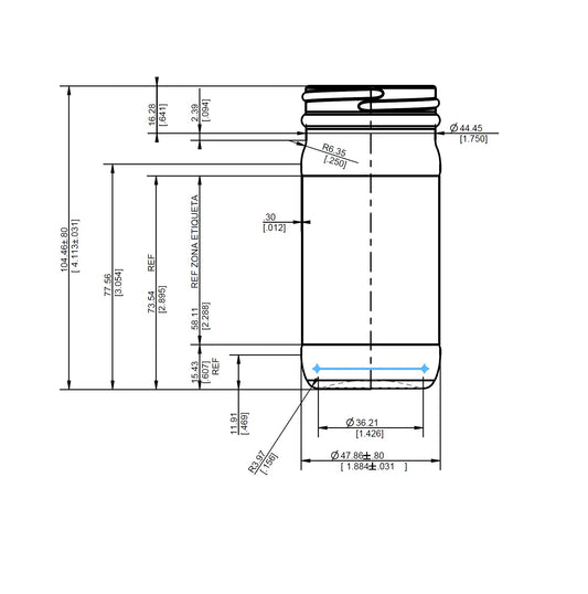 ENVASE DE VIDRIO 4451 FLINT TO X 44 UNIDADES