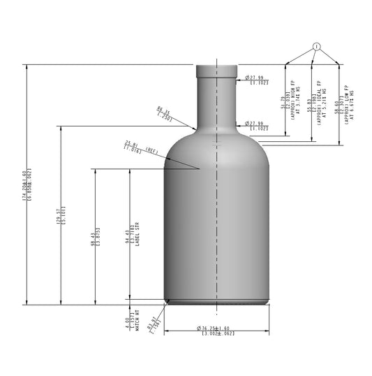 ENVASE DE VIDRIO KALEIDO 375cc FLINT CORCHO X 12 UNIDADES