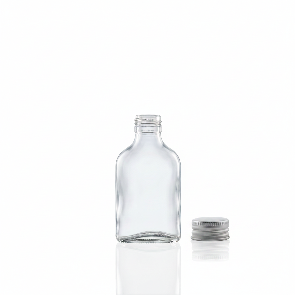 Botella con tapa a un lado