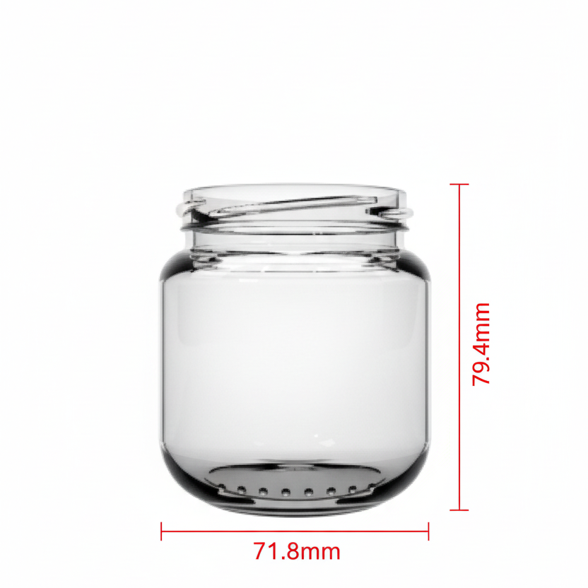 Envase con medidas 79.4mm x 71.8mm