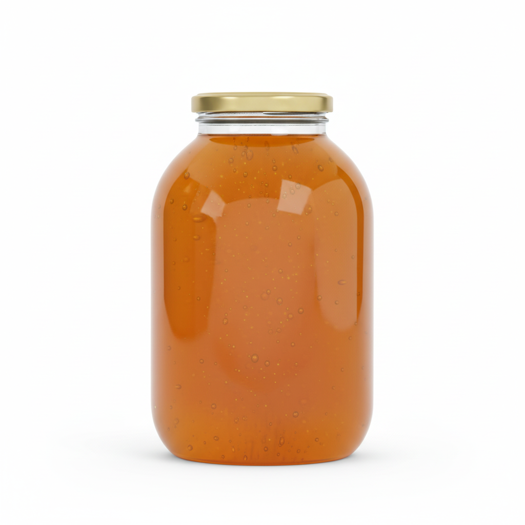 Envase con miel y tapa correcta