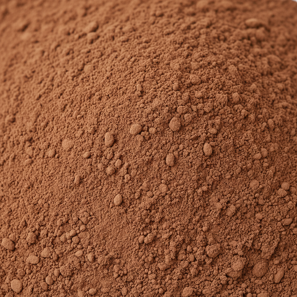 Close-up textura cocoa alcalina suave marrón claro