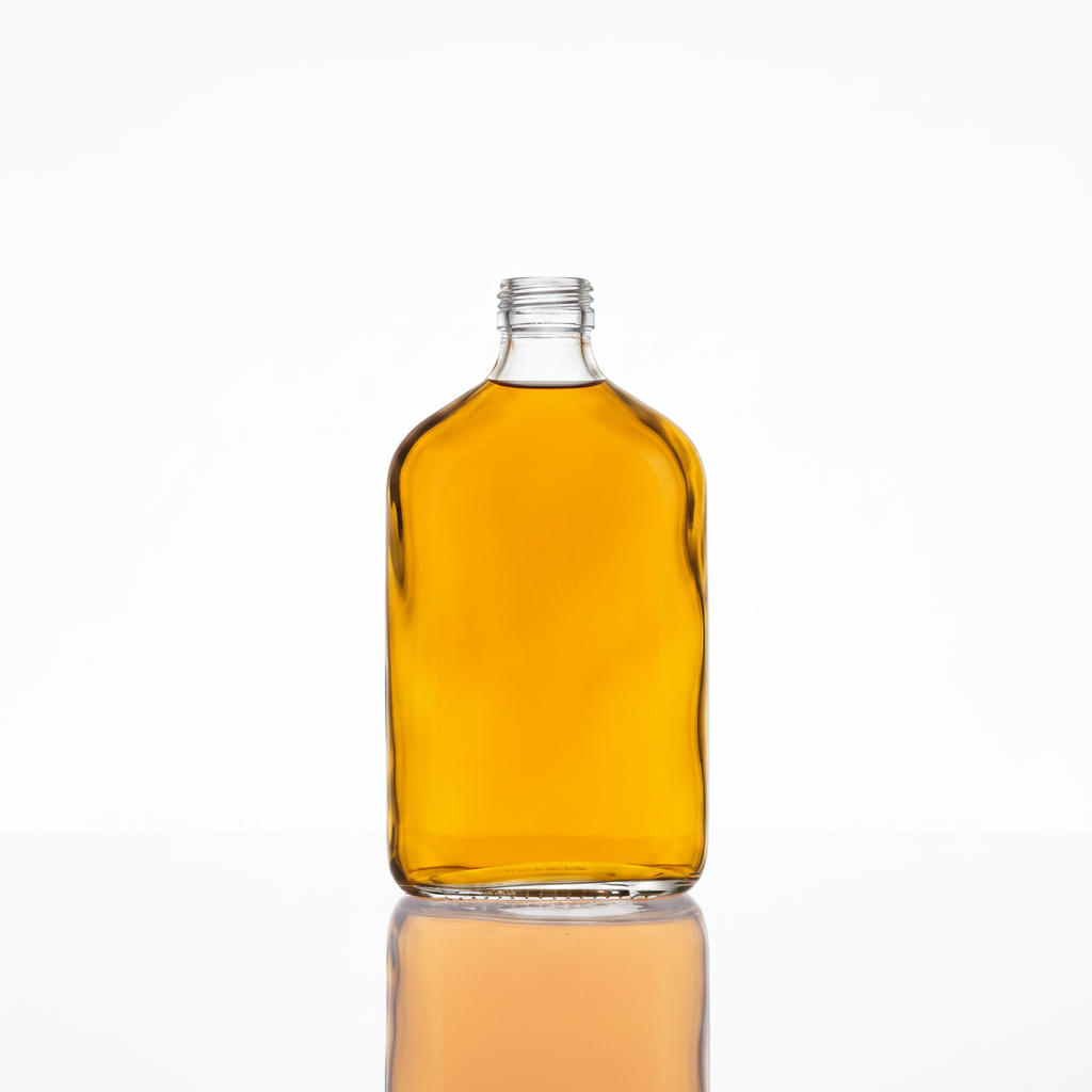 Botella flint 350cc con coctel dorado sin etiqueta