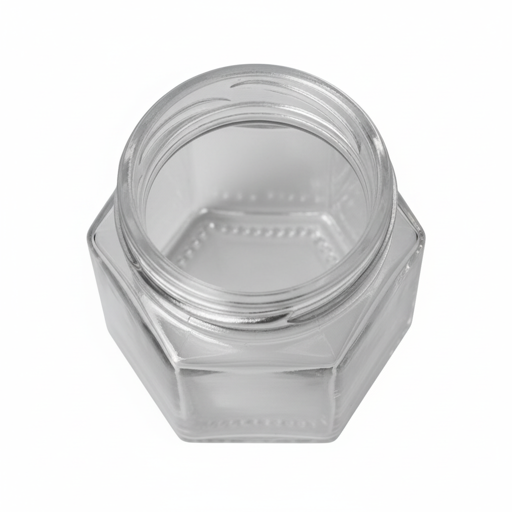 Detalle hexagonal del área de cierre Twist Off 46mm desde arriba