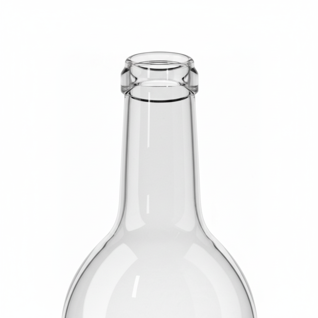 Close-up cuello pilfer B.28 de la botella de vidrio 2312 750ml