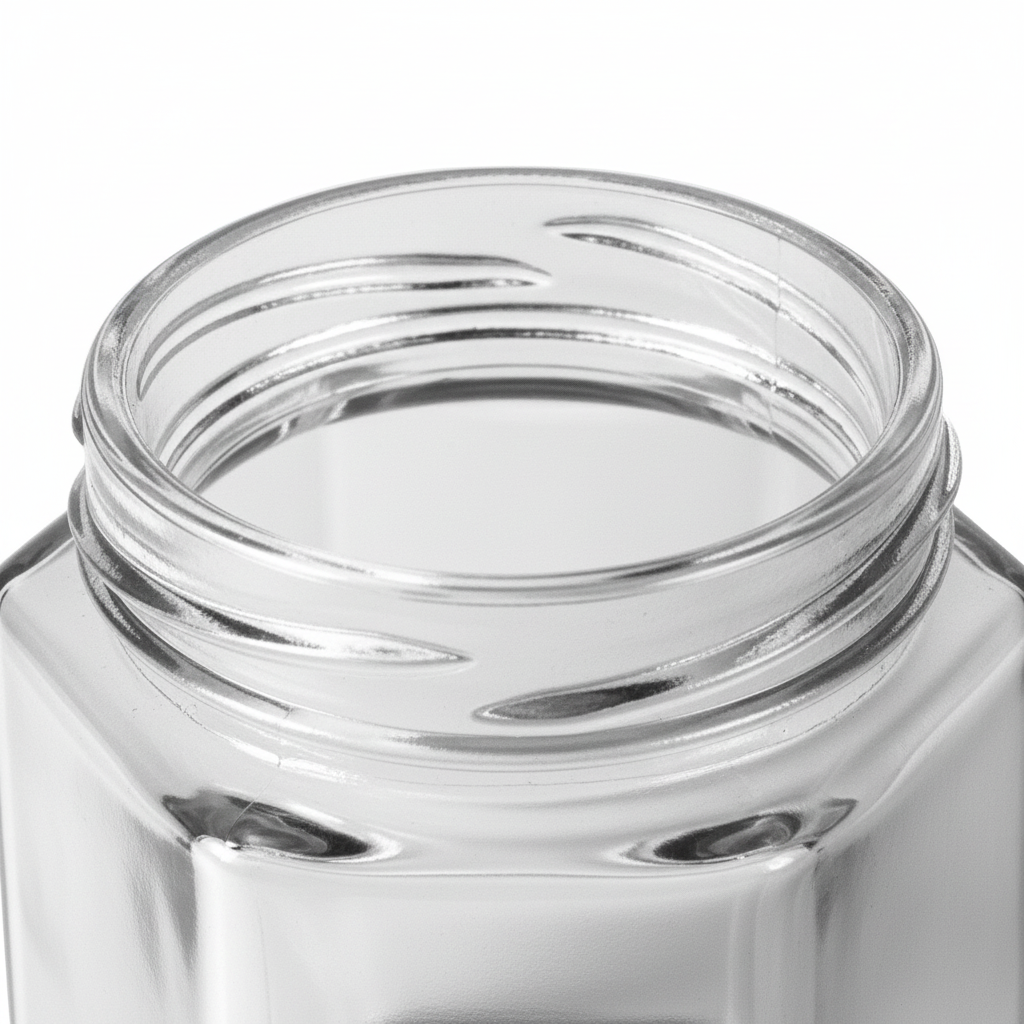 Detalle de la rosca Twist Off 58mm con enfoque en el threading