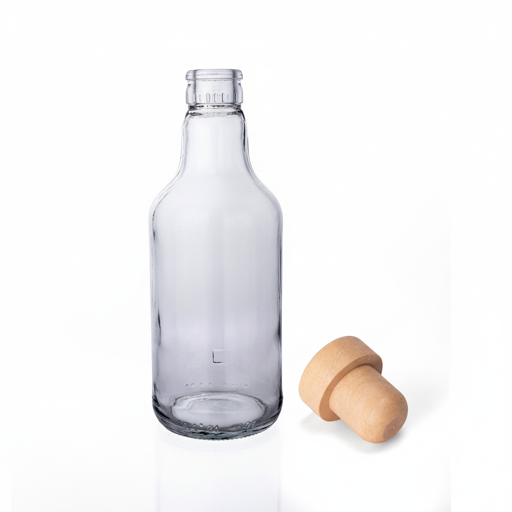 Botella flint 375ml con tapón sintético al lado