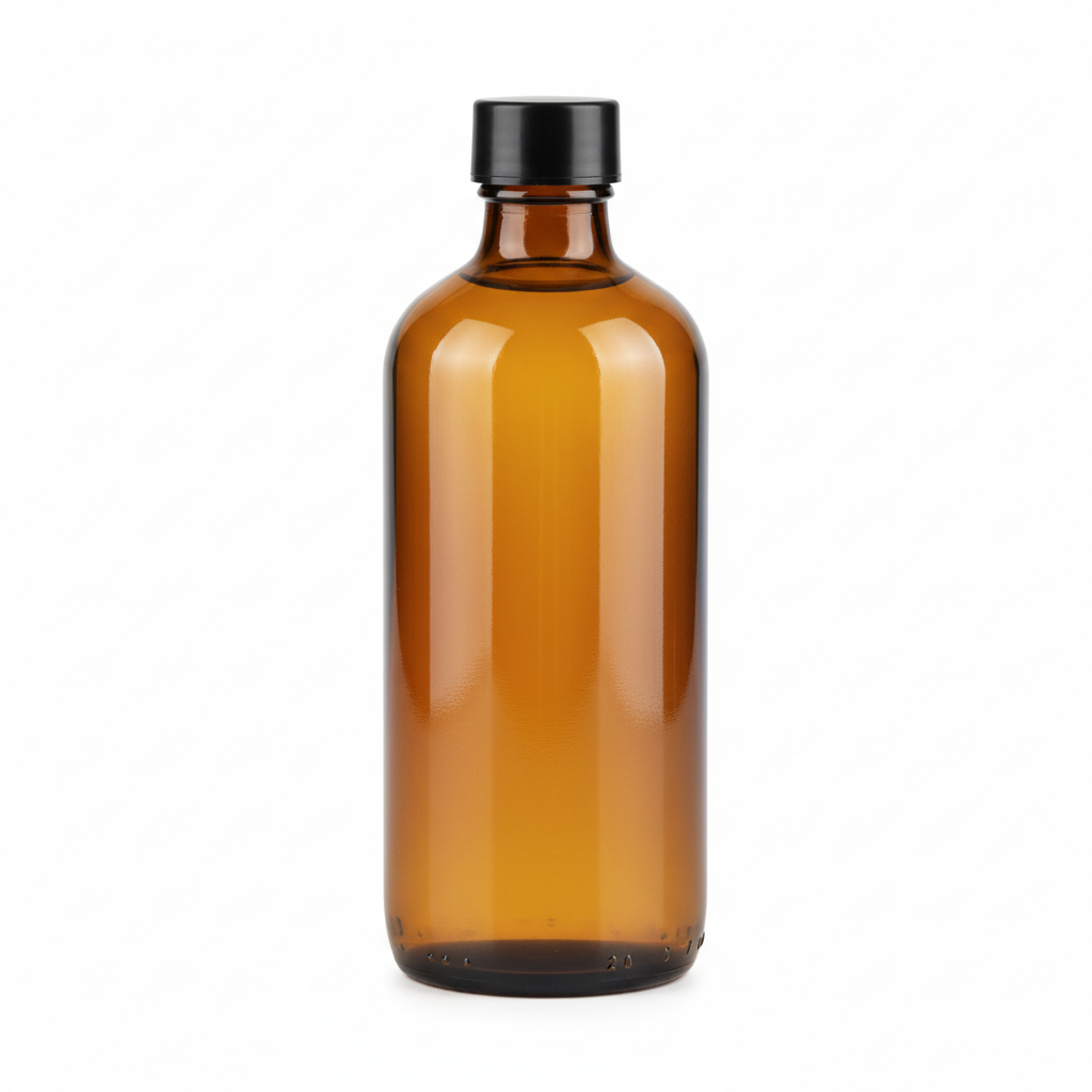 Envase ámbar 1000ml con tapa plástica negra 28-400