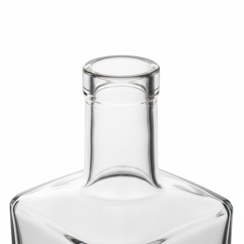 Close-up boca Corcho B.34 botella transparente