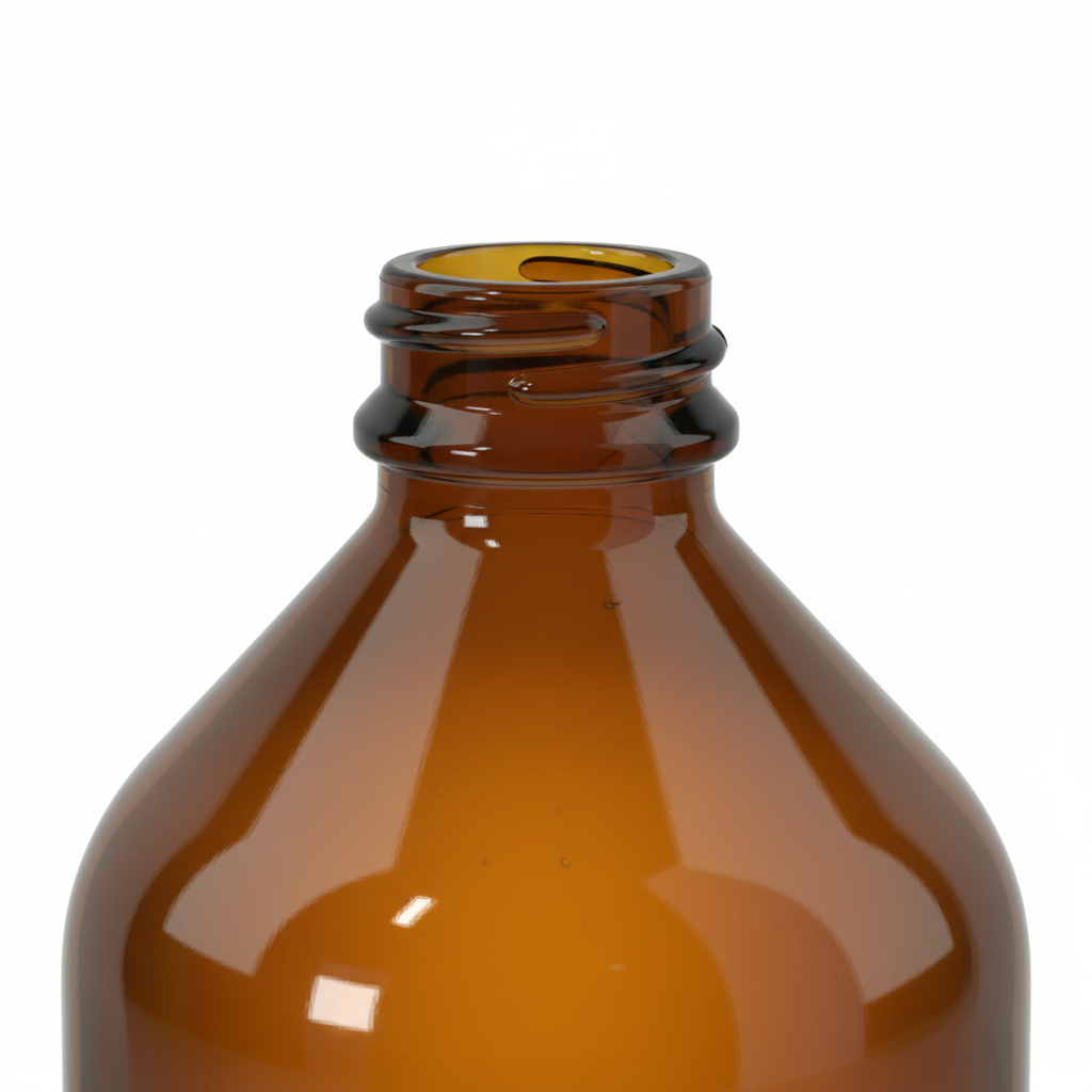 Detalle del cierre Pilfer B.28 del envase ámbar