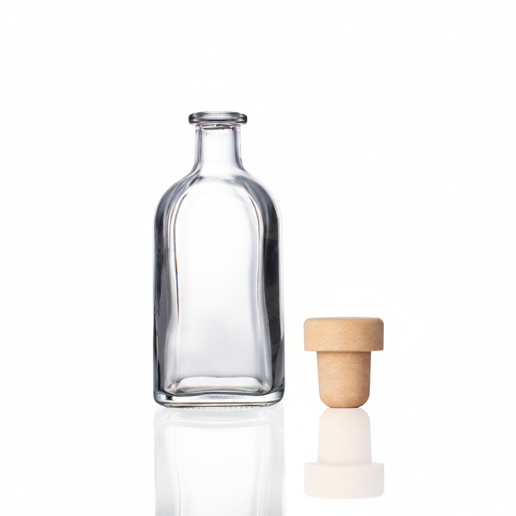 Botella flint 375ml con tapón sintético al lado