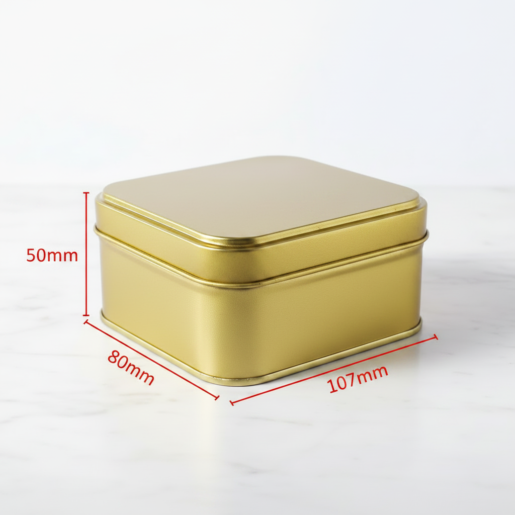 Caja metálica 107x80x50 con medidas: largo 107mm, ancho 80mm, alto 50mm